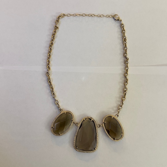 ONE OF A KIND RARE Kendra Scott Vintage Statement Necklace Gold Smoky Topaz - Picture 4 of 10